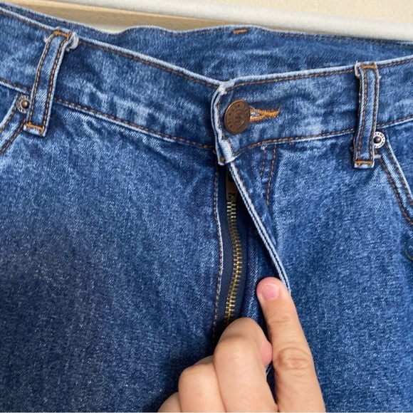 Bill Blass Vintage Floral Embroidered High Rise Blue Jean Sz 12P - Picture 5 of 16